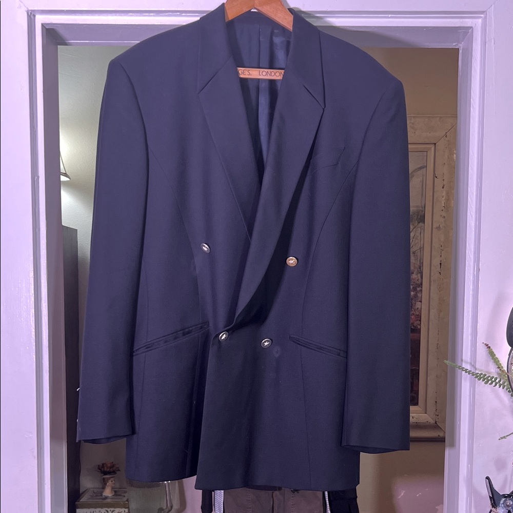 Thierry Mugler Midnight Blue Double-Breasted Blazer
